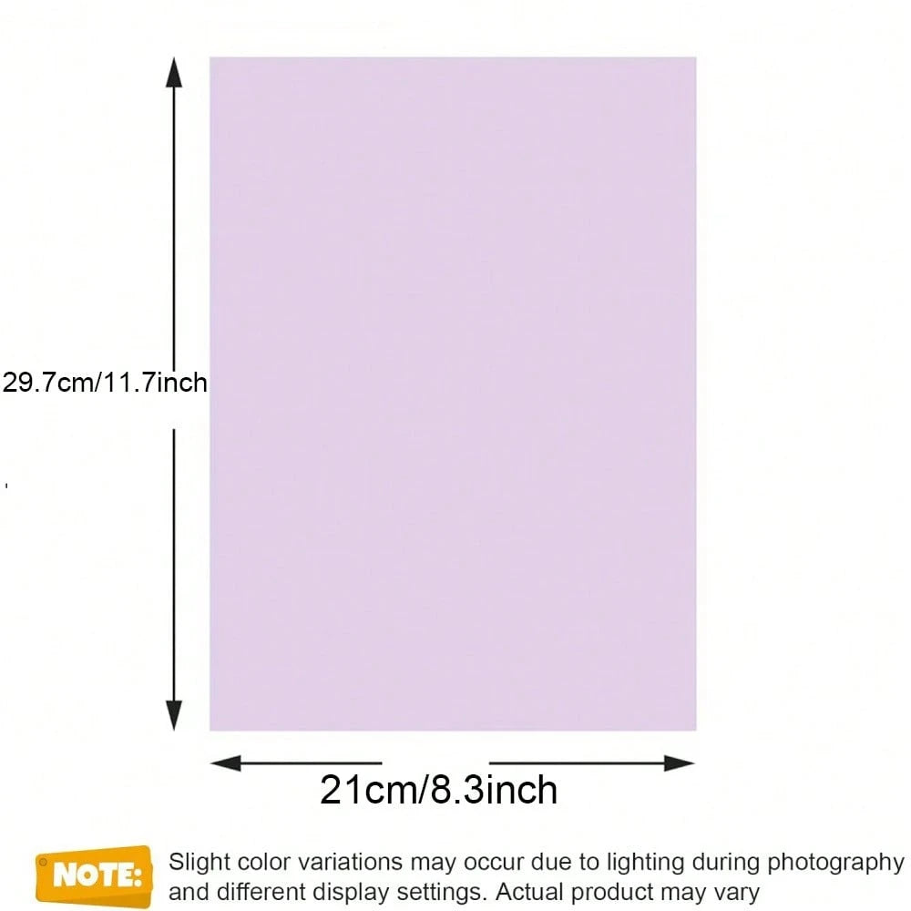 20/50/100 Sheet Colored Card Stock Printer Paper, Pastel Construction Paper For Scrapbook Office Printing DIY Raft 8.3x11.6 Inch