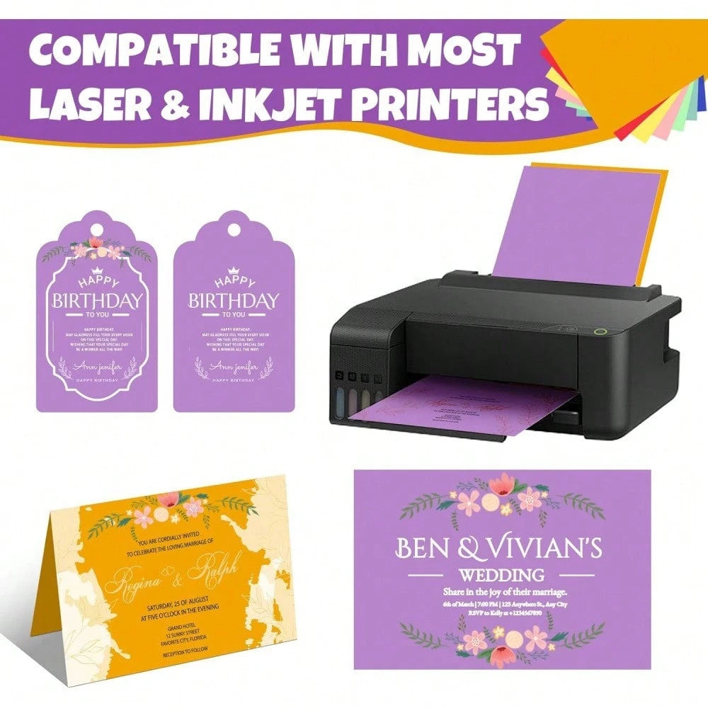 20/50/100 Sheet Colored Card Stock Printer Paper, Pastel Construction Paper For Scrapbook Office Printing DIY Raft 8.3x11.6 Inch