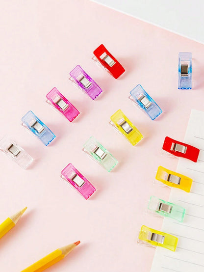 20/50/100pcs Colorful Sewing Clips, Multi-Purpose Plastic Crochet Knitting Clothing Clips, Colorful Binding Clips With Rotary Cutter