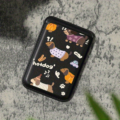2025 Dachshund Pattern, New Luxury Fashion And Exquisite, Magnetic Card Clip Faux Leather PU Wallet Accessory, Card Clip Card Cover Accessory Box, Accommodating 1-2 Cards, With Built-In Security Pocke