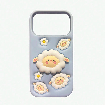 2025 New Design 17, 17 Pro, 17 Pro 3D Cute Cartoon Soft Silicone Shockproof Protective Covers Phone Back