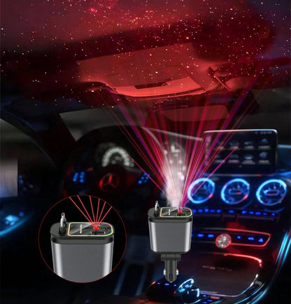 2025 Retractable Car Charger With Projection Light Starry Sky,66W 4 In 1 Super Fast Charge Car Phone Charger,Retractable Cables (31.5 Inch) And 2 USB Ports Car Charger Adapter For IOS,IPad,,Pixel And