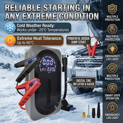 2026 Heavy Duty Car Jump Starter With 150 PSI Compressor Multi-Function Air Pump, LCD Screen, Digital Display, LED Flashlight, Suitable For 8.5L Gasoline Or 7.0L Vehicles,/Car Accessories/Repair Tool