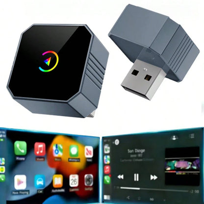 2026 New 2-In-1 Wireless CarPlay & Android Auto Adapter, Fast Connection, Stable Low-Latency, Wired To Wireless, Plug And Play, Car Audio Upgrade Accessory, Compatible With IOS & Android Devices