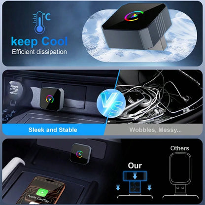 2026 New 2-In-1 Wireless CarPlay & Android Auto Adapter, Fast Connection, Stable Low-Latency, Wired To Wireless, Plug And Play, Car Audio Upgrade Accessory, Compatible With IOS & Android Devices