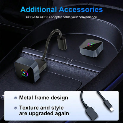 2026 New 2-In-1 Wireless CarPlay & Android Auto Adapter, Fast Connection, Stable Low-Latency, Wired To Wireless, Plug And Play, Car Audio Upgrade Accessory, Compatible With IOS & Android Devices