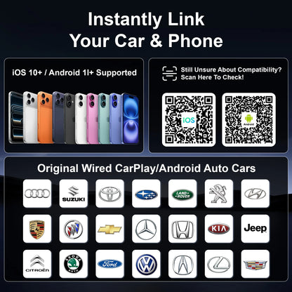 2026 Newest 2-In-1 Wireless CarPlay And Android Auto Car Adapter, Compatible With IOS And Android Devices, Plug And Play, Fast Connection, No Lag, Wireless Adapter
