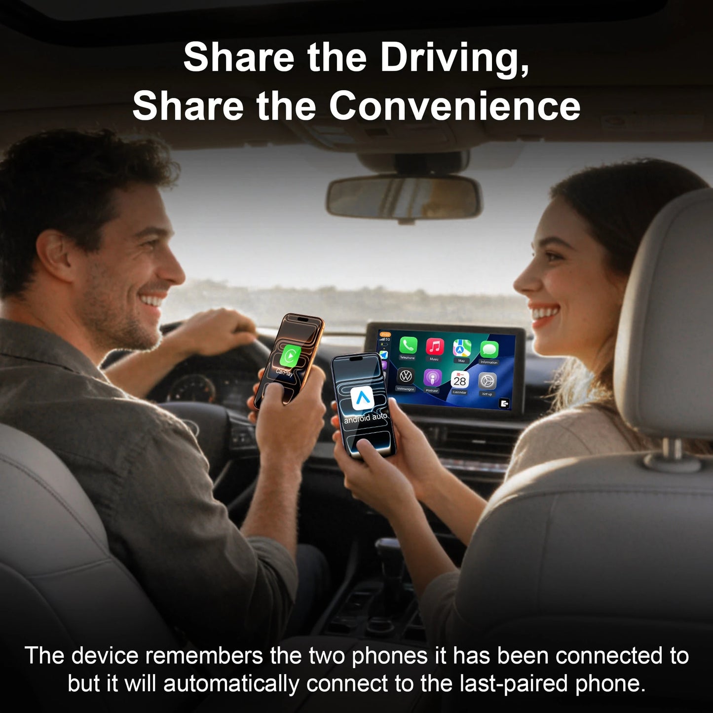 2026 Newest 2-In-1 Wireless CarPlay And Android Auto Car Adapter, Compatible With IOS And Android Devices, Plug And Play, Fast Connection, No Lag, Wireless Adapter