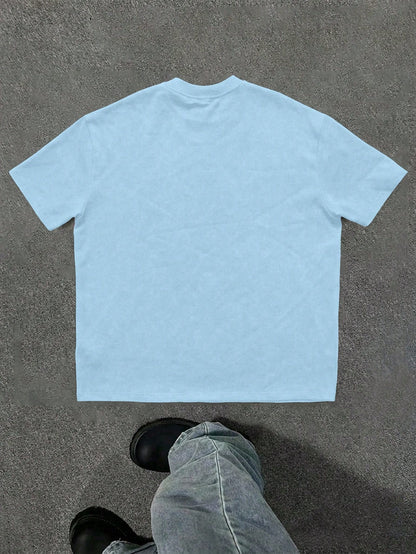 2026 Summer New Men's Manfinity Plus Size Men's Street Fashion Printed Short Sleeve T-Shirtsoft