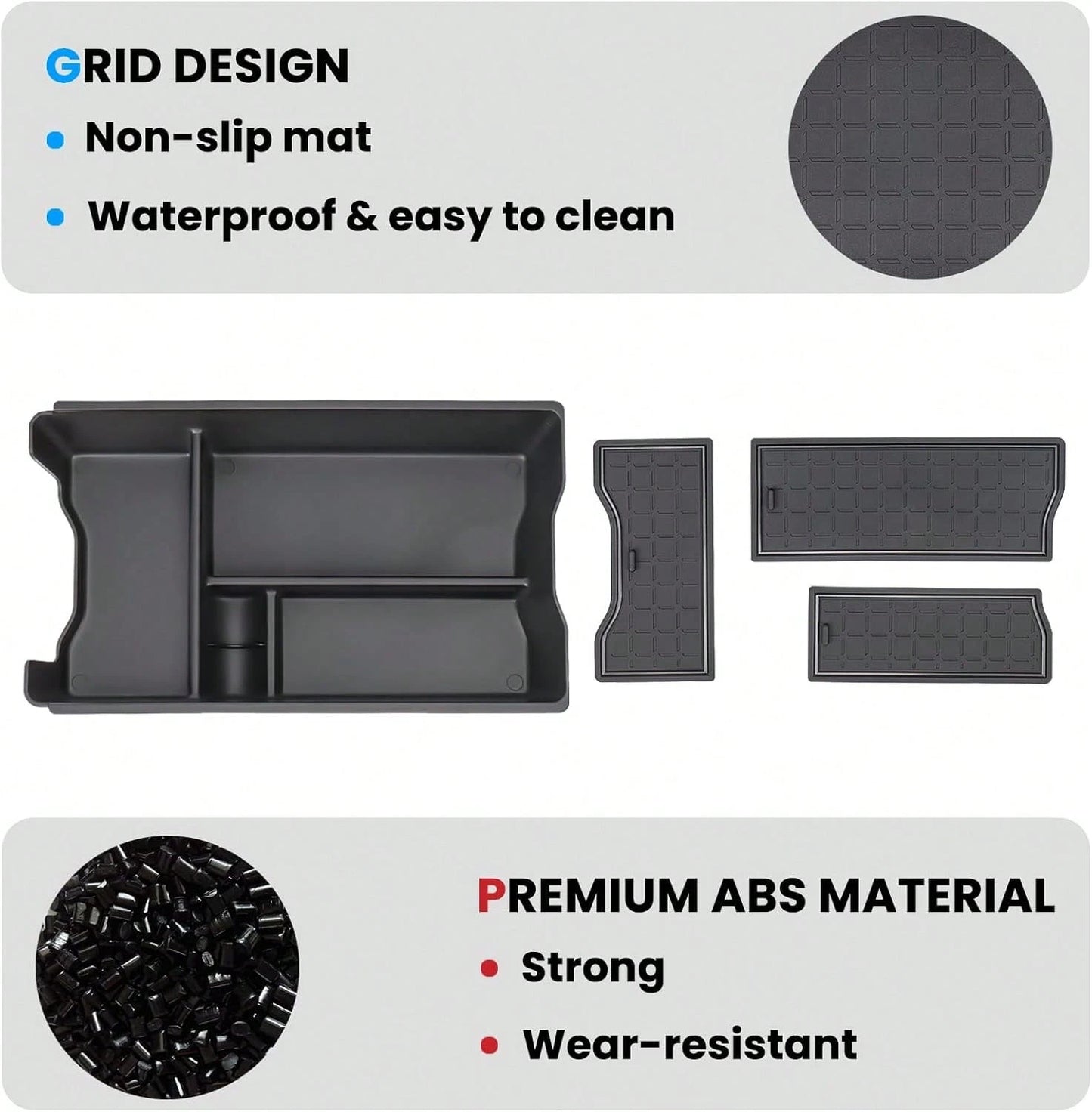 2026 T/O/Y/O/T/A RAV4 Center Console Organizer Tray, ABS Armrest Storage Box Insert Car Interior Accessories