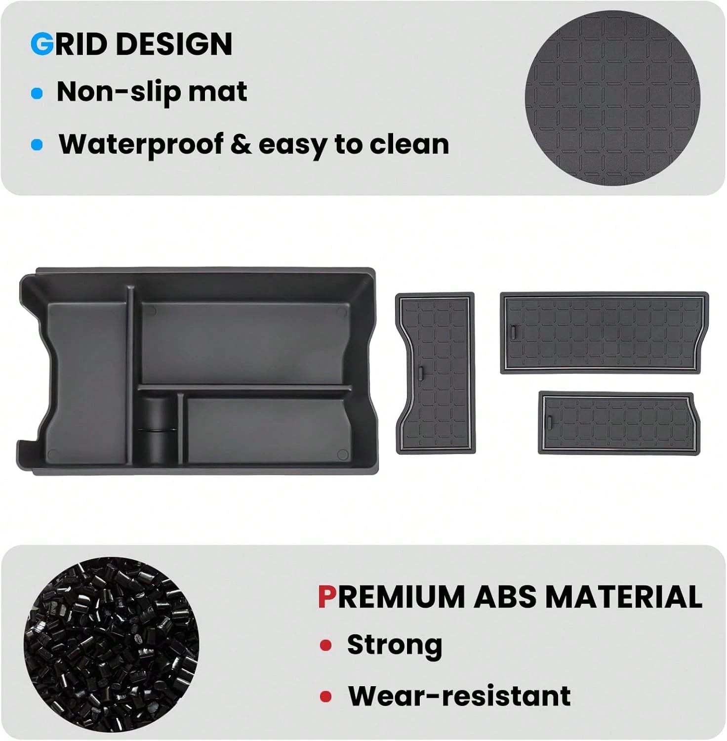 2026 T/O/Y/O/T/A RAV4 Center Console Organizer Tray, ABS Armrest Storage Box Insert Car Interior Accessories