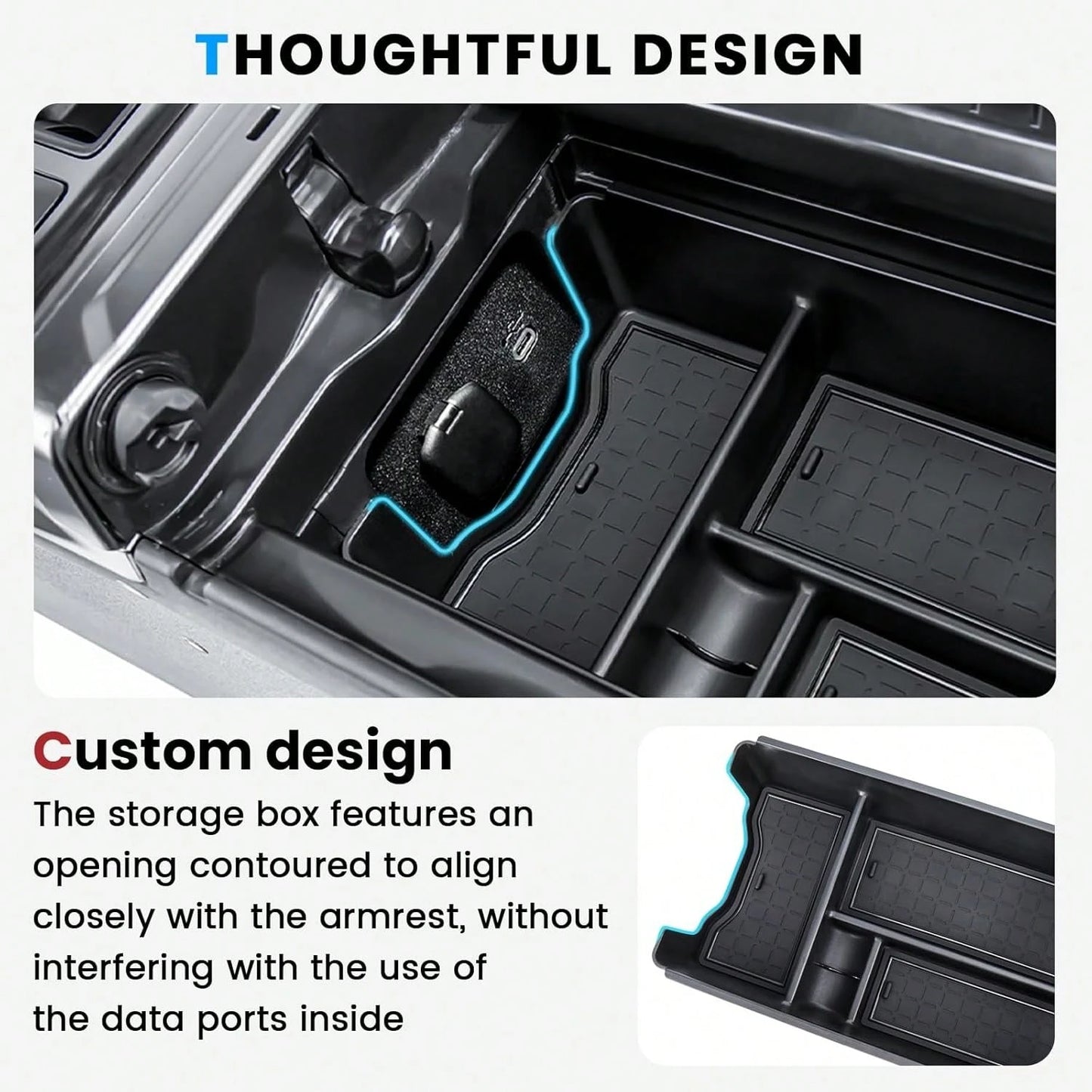 2026 T/O/Y/O/T/A RAV4 Center Console Organizer Tray, ABS Armrest Storage Box Insert Car Interior Accessories