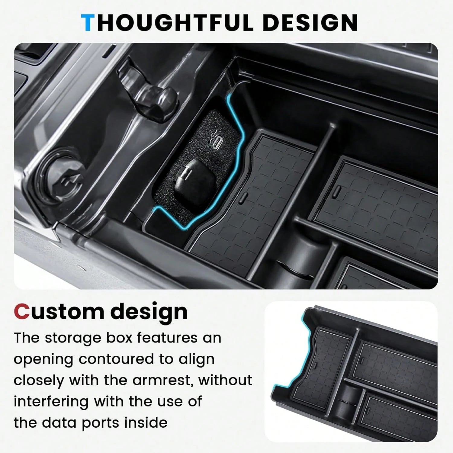 2026 T/O/Y/O/T/A RAV4 Center Console Organizer Tray, ABS Armrest Storage Box Insert Car Interior Accessories