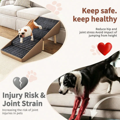 2026 Upgraded Dog Ramp For Couch, Small Dog Ramp For Sofa, 6 Adjustable Height From 14'' To 25", Portable Stable Pet Steps With Non-Slip Pad, Pet Ramps Use For Sofa Couch Stairs