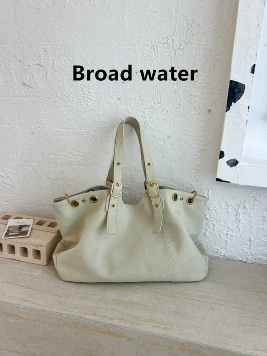 2026 Vintage Large Capacity Crossbody Bag Solid Color Multifunctional Shoulder Bag Premium New Style Student Commuter Tote Bag