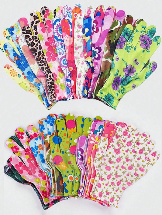 20pcs/10sets Women's Floral Gardening Gloves, Non-Slip Grip Garden Work Gloves, Comfortable Anti- Gardening Gloves, Spring Gift