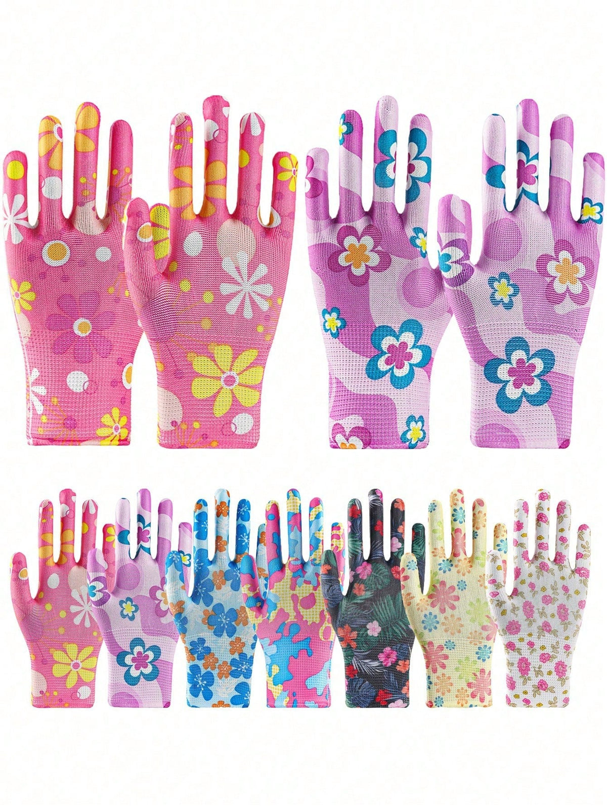 20pcs/10sets Women's Floral Gardening Gloves, Non-Slip Grip Garden Work Gloves, Comfortable Anti- Gardening Gloves, Spring Gift