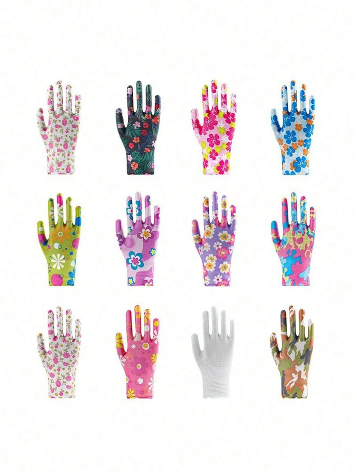 20pcs/10sets Women's Floral Gardening Gloves, Non-Slip Grip Garden Work Gloves, Comfortable Anti- Gardening Gloves, Spring Gift