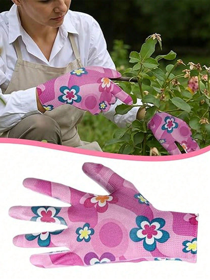 20pcs/10sets Women's Floral Gardening Gloves, Non-Slip Grip Garden Work Gloves, Comfortable Anti- Gardening Gloves, Spring Gift