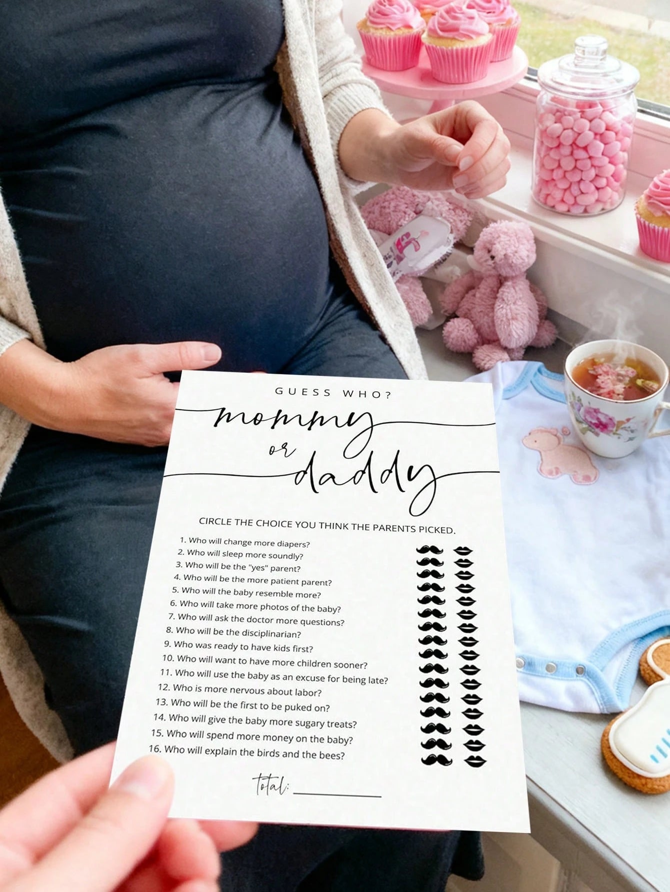 20pcs "Who's Mommy Or Daddy" Game Cards, Baby Shower Party Games, Fun Baby Shower Games And Activities, Suitable For Boys Or Girls