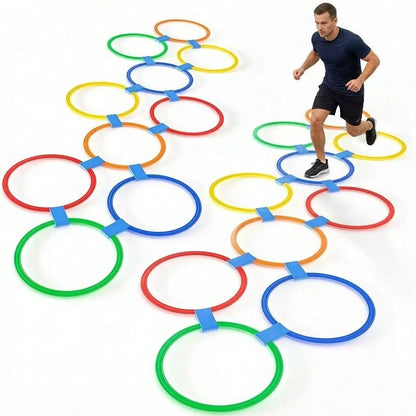 21pcs Agility Ladder Ring Set, 38CM Speed Training Obstacle Rings, Non-Slip Football Training Cones, Sports Training Fitness Equipment