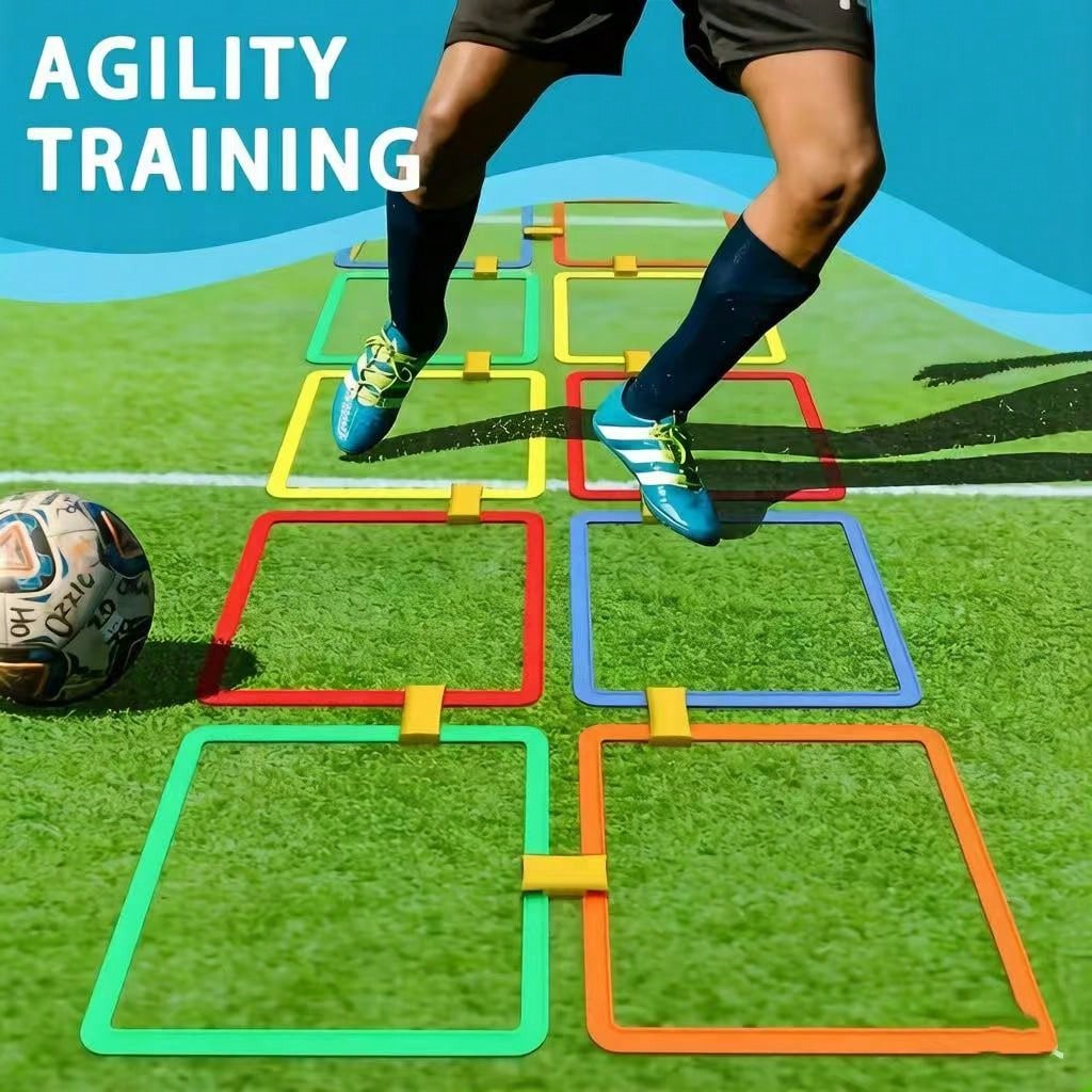 21pcs Agility Ladder Ring Set, 38CM Speed Training Obstacle Rings, Non-Slip Football Training Cones, Sports Training Fitness Equipment