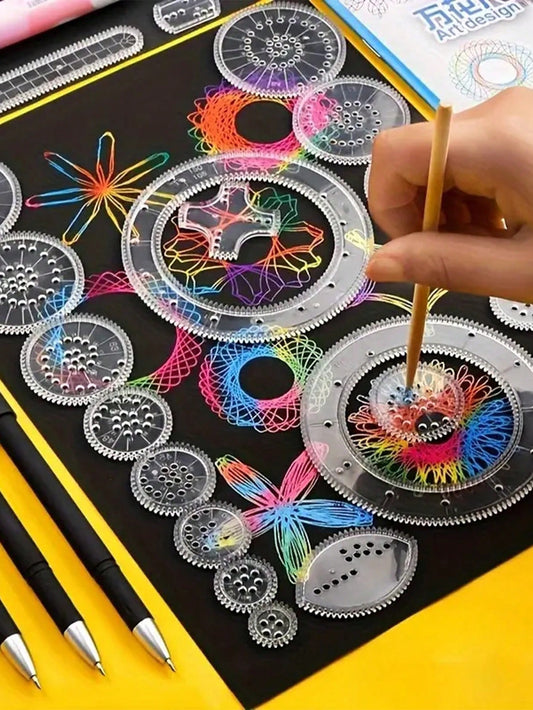 22pcs/Set Magic Painting Tools Stationery Magic Ruler Set Different Kinds Of Paintable Rulers Birthday Gift, Christmas Gift, Reward Gift, Back To School