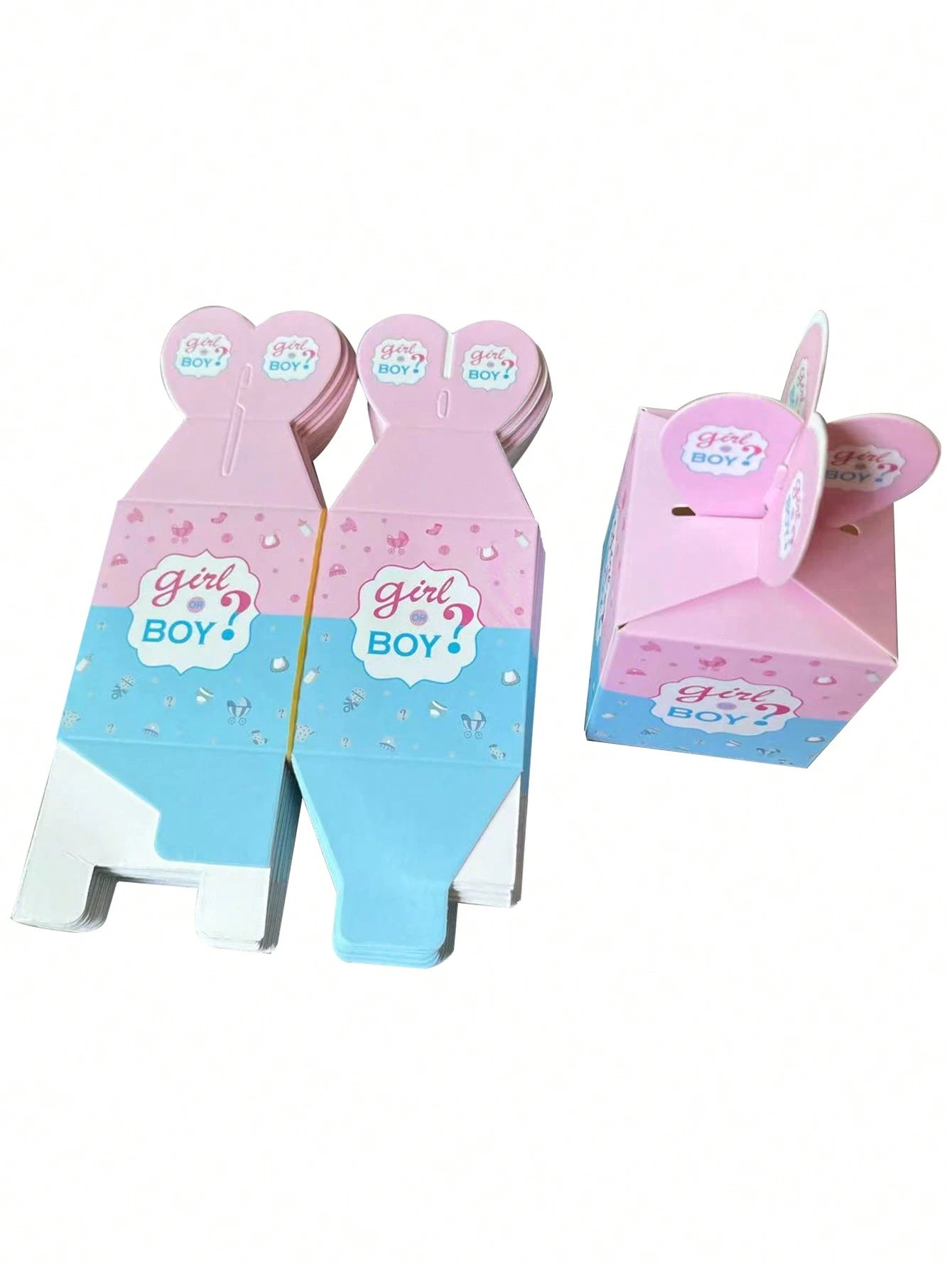 24pcs/Set Baby Gender Reveal Party Box For Boy Or Girl, Table Decorations Baby Shower Family Decorations Gifts