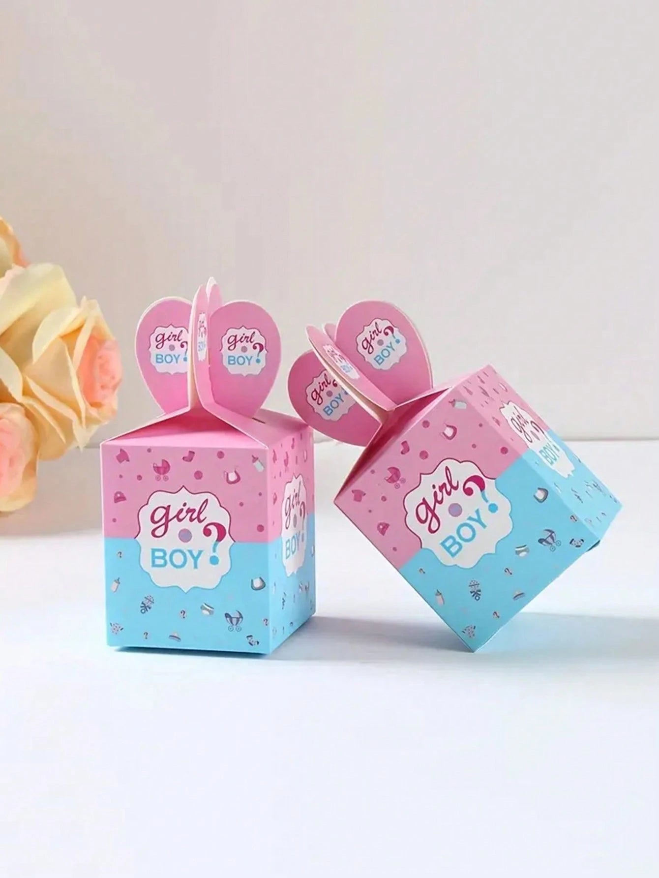 24pcs/Set Baby Gender Reveal Party Box For Boy Or Girl, Table Decorations Baby Shower Family Decorations Gifts