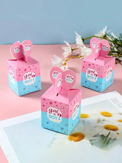 24pcs/Set Baby Gender Reveal Party Box For Boy Or Girl, Table Decorations Baby Shower Family Decorations Gifts