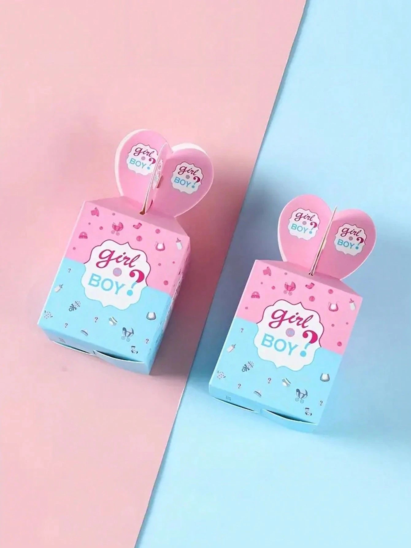 24pcs/Set Baby Gender Reveal Party Box For Boy Or Girl, Table Decorations Baby Shower Family Decorations Gifts