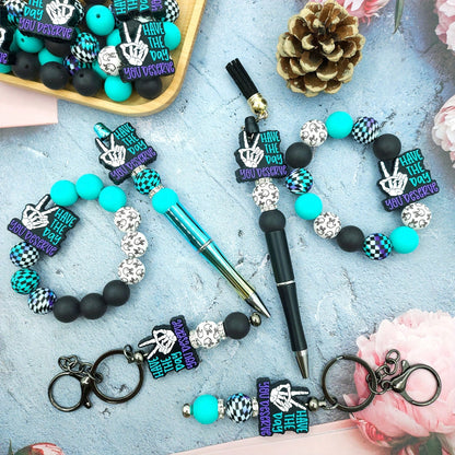 25/34/44PCS Skull Theme Silicone Beads Set, Skull Gesture Skull Head Shaped Loose Beads For DIY Beaded Necklace, Bracelet, Pen Decoration, Jewelry Pendant, Halloween Gift, Beads & Bead Assortments