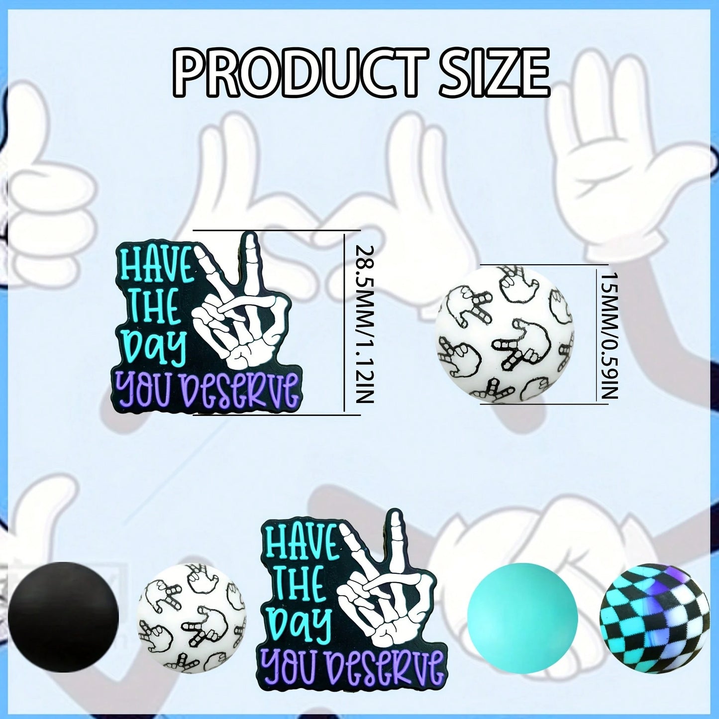 25/34/44PCS Skull Theme Silicone Beads Set, Skull Gesture Skull Head Shaped Loose Beads For DIY Beaded Necklace, Bracelet, Pen Decoration, Jewelry Pendant, Halloween Gift, Beads & Bead Assortments