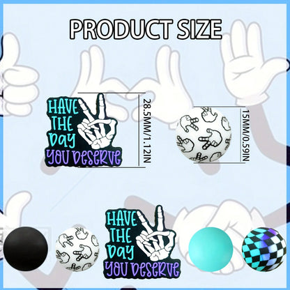 25/34/44PCS Skull Theme Silicone Beads Set, Skull Gesture Skull Head Shaped Loose Beads For DIY Beaded Necklace, Bracelet, Pen Decoration, Jewelry Pendant, Halloween Gift, Beads & Bead Assortments