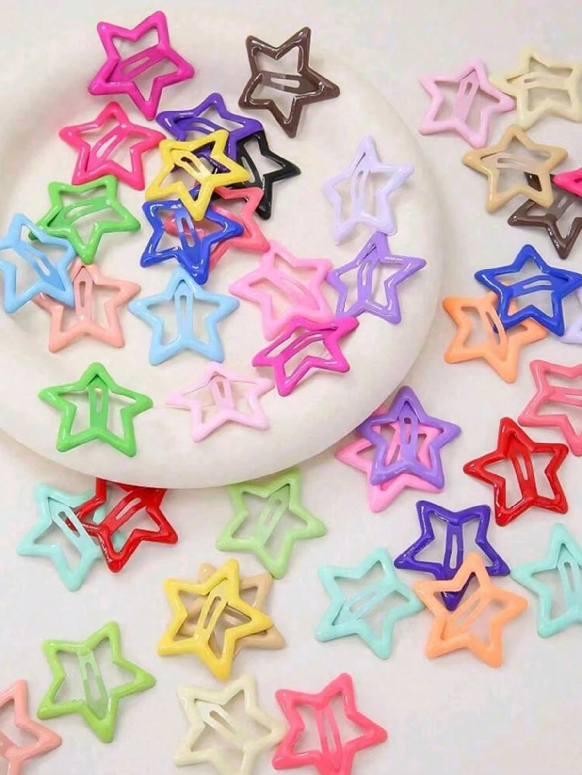 25/50/80pcs Random Color Star Hair Clips, Y2K Style Hair Accessories For Girls Daily Wear And Party, Birthday Gift, Christmas Gift