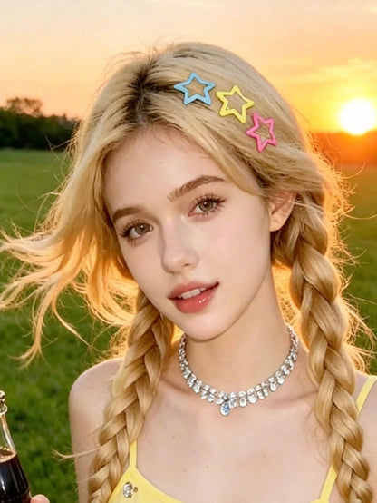 25/50/80pcs Random Color Star Hair Clips, Y2K Style Hair Accessories For Girls Daily Wear And Party, Birthday Gift, Christmas Gift