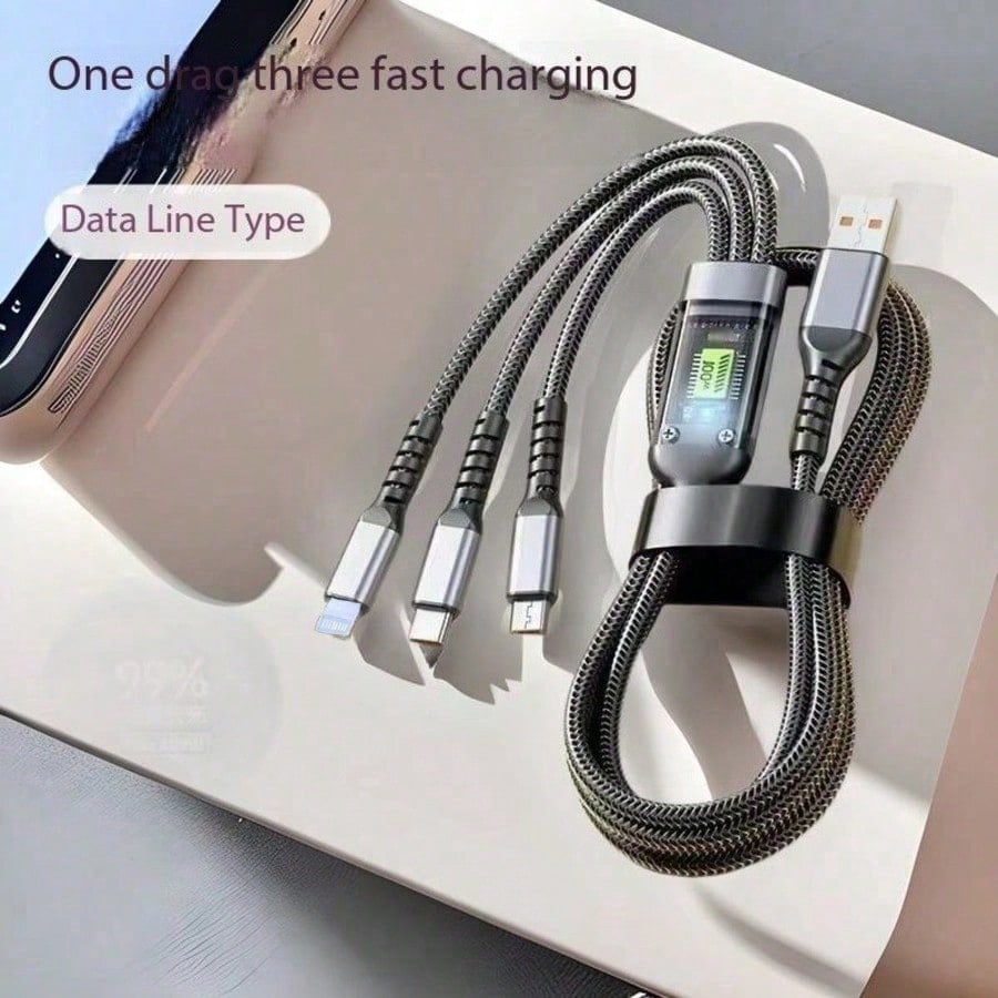 250W Multi-Port Fast Car Charger + All-In-One Charging Cable Set,Charge 6 Devices Simultaneously| Universal For All Cars| Smart Chip Braided Cable