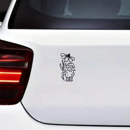 2D Flat Stickers, Flower Little Dwarf Car Stickers, Cute Cartoon Design Vinyl Car Stickers, Stylish Car Body Decorations, Suitable For Car Bodies, Windows, Doors, Trunks, Motorcycles, And Can Cover Sc