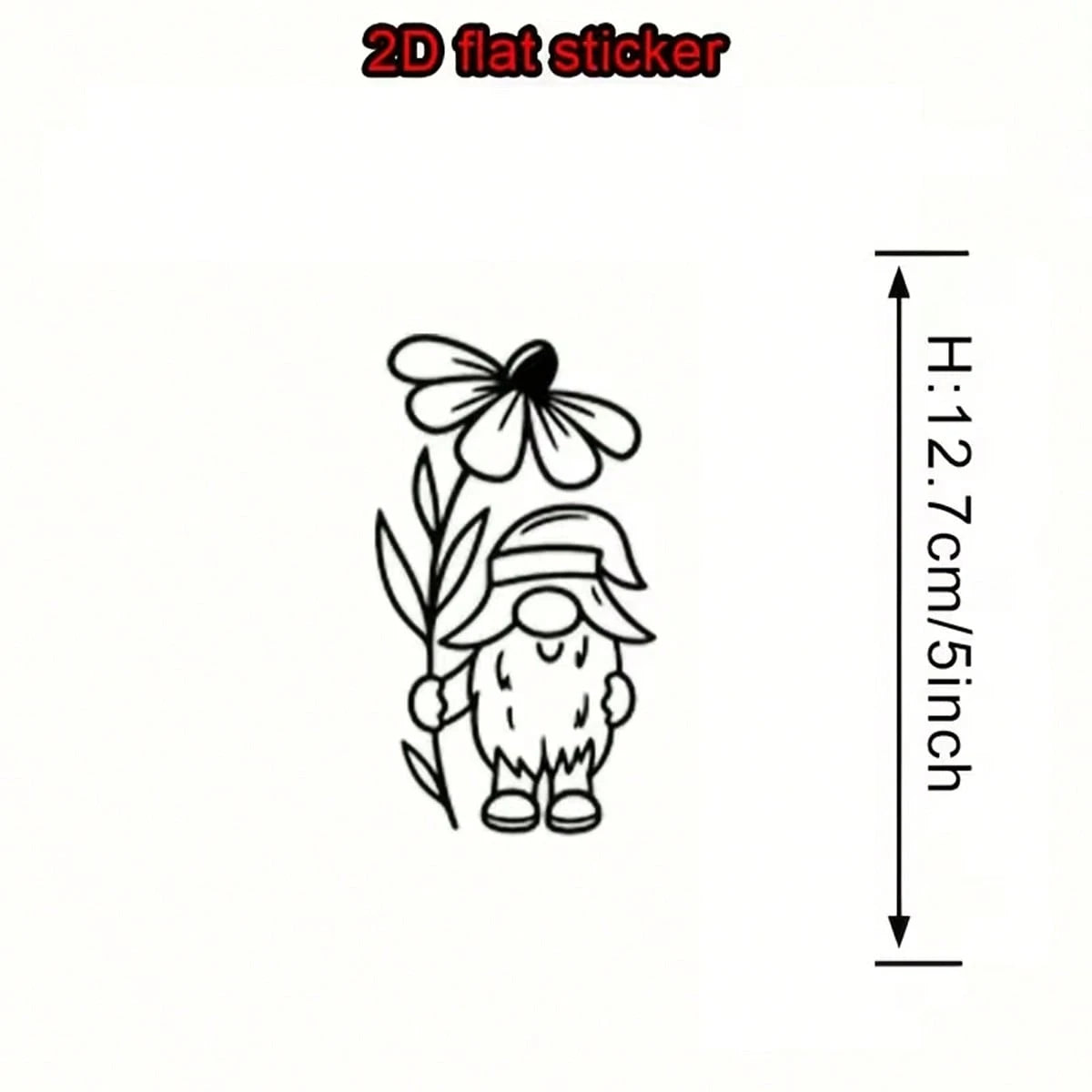 2D Flat Stickers, Flower Little Dwarf Car Stickers, Cute Cartoon Design Vinyl Car Stickers, Stylish Car Body Decorations, Suitable For Car Bodies, Windows, Doors, Trunks, Motorcycles, And Can Cover Sc