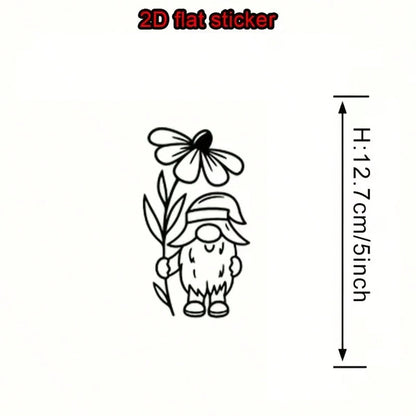 2D Flat Stickers, Flower Little Dwarf Car Stickers, Cute Cartoon Design Vinyl Car Stickers, Stylish Car Body Decorations, Suitable For Car Bodies, Windows, Doors, Trunks, Motorcycles, And Can Cover Sc