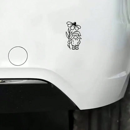 2D Flat Stickers, Flower Little Dwarf Car Stickers, Cute Cartoon Design Vinyl Car Stickers, Stylish Car Body Decorations, Suitable For Car Bodies, Windows, Doors, Trunks, Motorcycles, And Can Cover Sc
