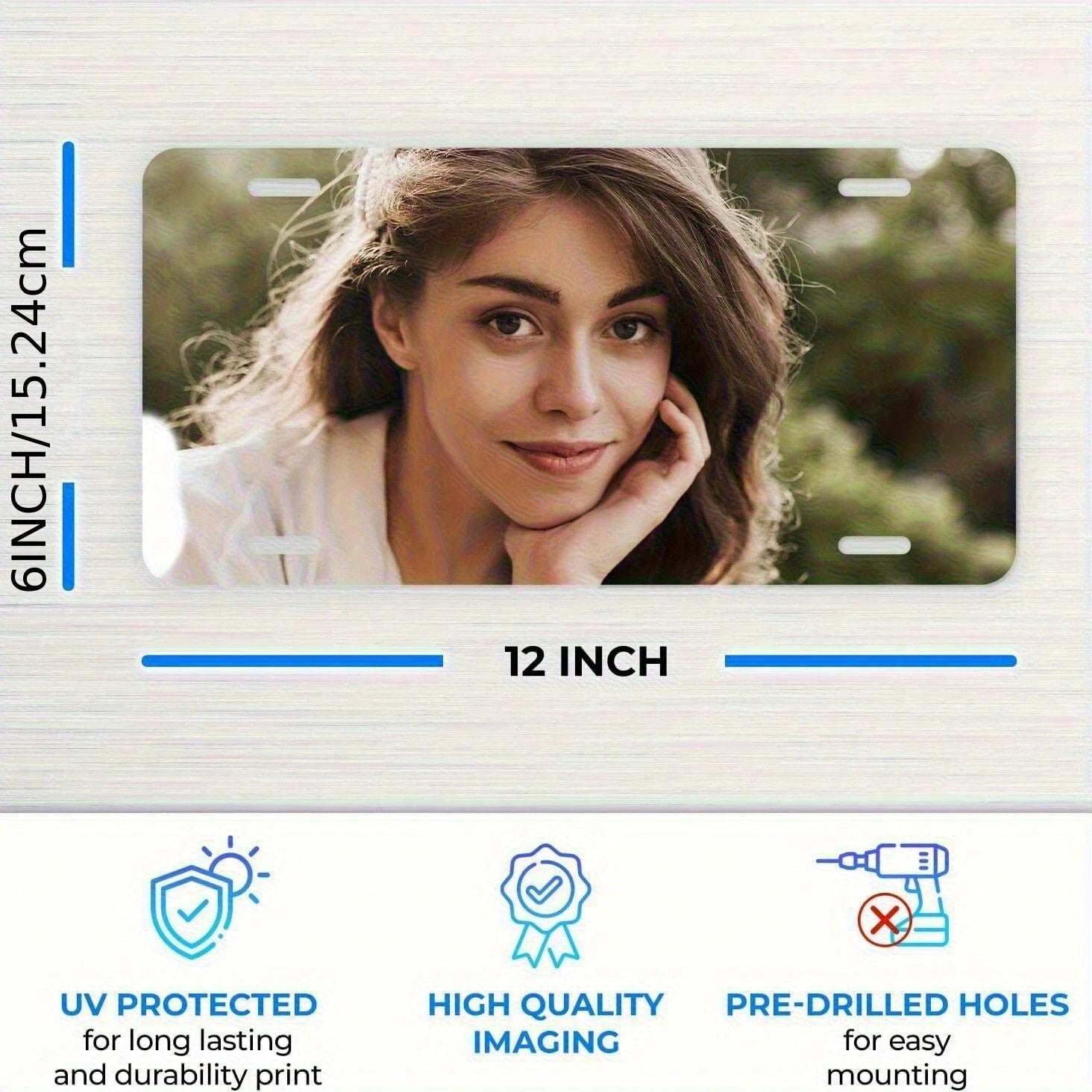 2D Plane- [] 1 Material 2D Plane 12X 6inch Photo License Plate Available- Can Be Personalized With Text, Logos, And Artistic Designs- Durable Aluminum Frame, Suitable For Car, Truck, And Store App