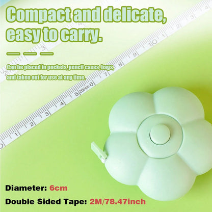 (2M) Cute Flower Soft Retractable Tape Measure, Waist/Height Measurement, With Lanyard And Button, Double-Sided CM/Inch Scale, Portable Emergency Solution, Suitable For Sewing And Body Measurement Wai