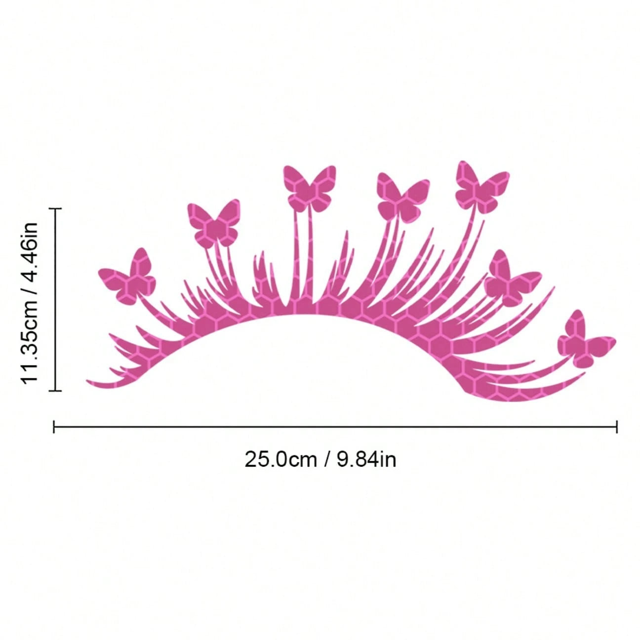 2pc Universal Butterfly Eyelash Reflective Car Sticker For Headlight & Window, Cute Decor For Auto