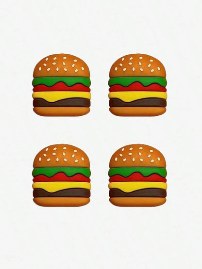2pcs/4pcs Burger Hot Dog Cable Protection Cover Cartoon Anti-Break, Charging Cable Protection Cover