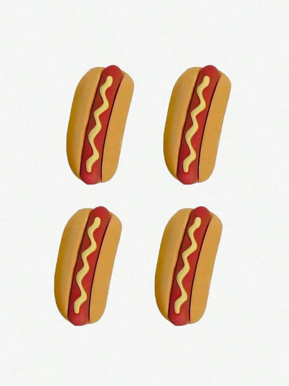 2pcs/4pcs Burger Hot Dog Cable Protection Cover Cartoon Anti-Break, Charging Cable Protection Cover