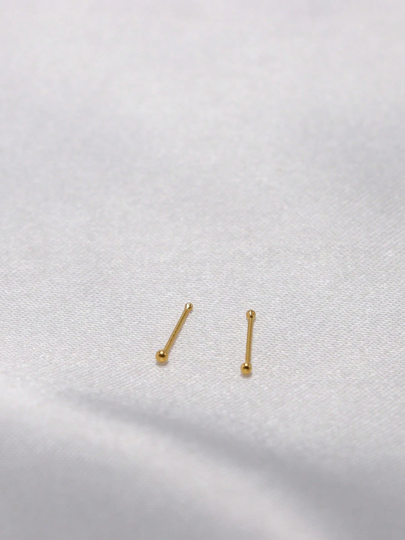 2pcs 925 Sterling Silver Gold Plated Nose Studs, 1.2mm Mini Nose Bone Studs, Small Ball Nose Bone Studs, 24G (0.5mm) Nose Studs- Consumables