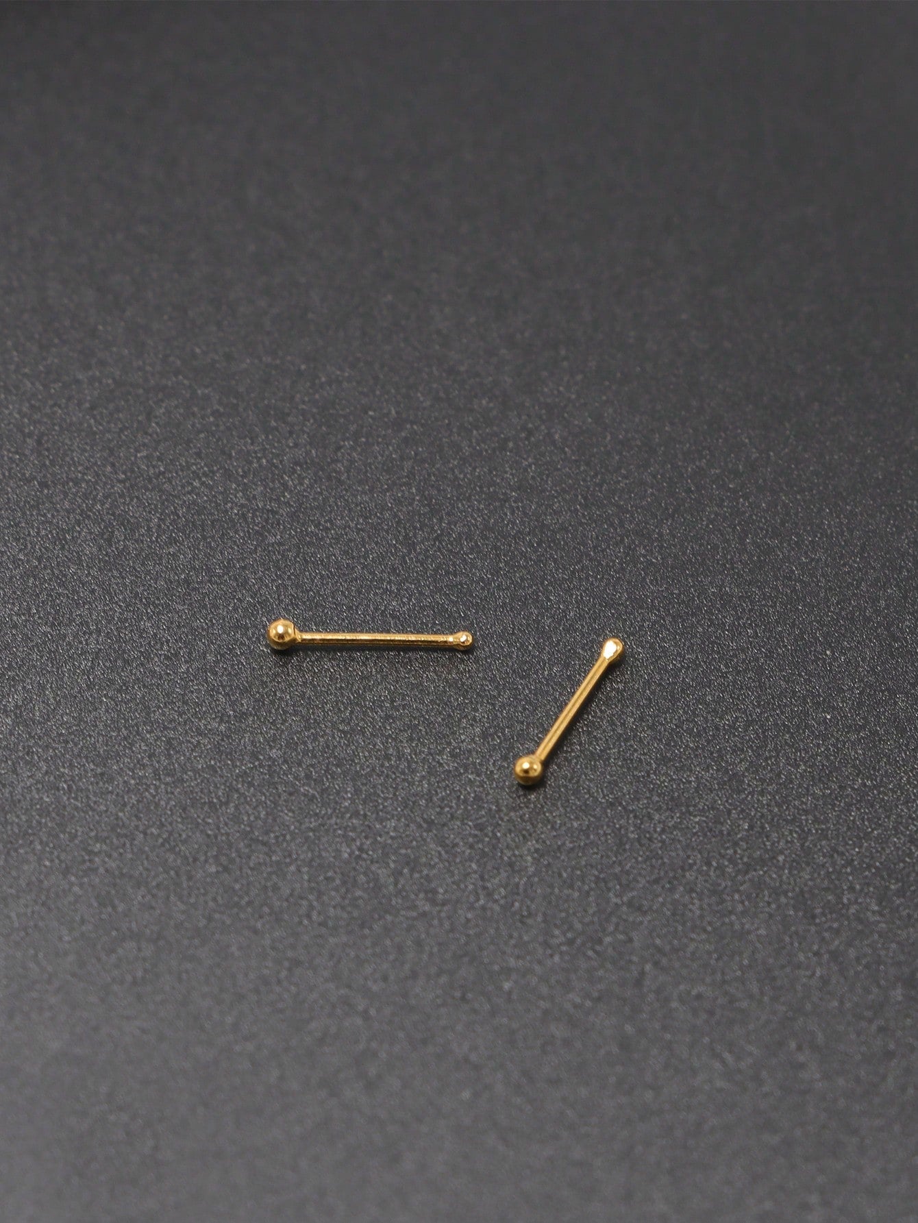 2pcs 925 Sterling Silver Gold Plated Nose Studs, 1.2mm Mini Nose Bone Studs, Small Ball Nose Bone Studs, 24G (0.5mm) Nose Studs- Consumables