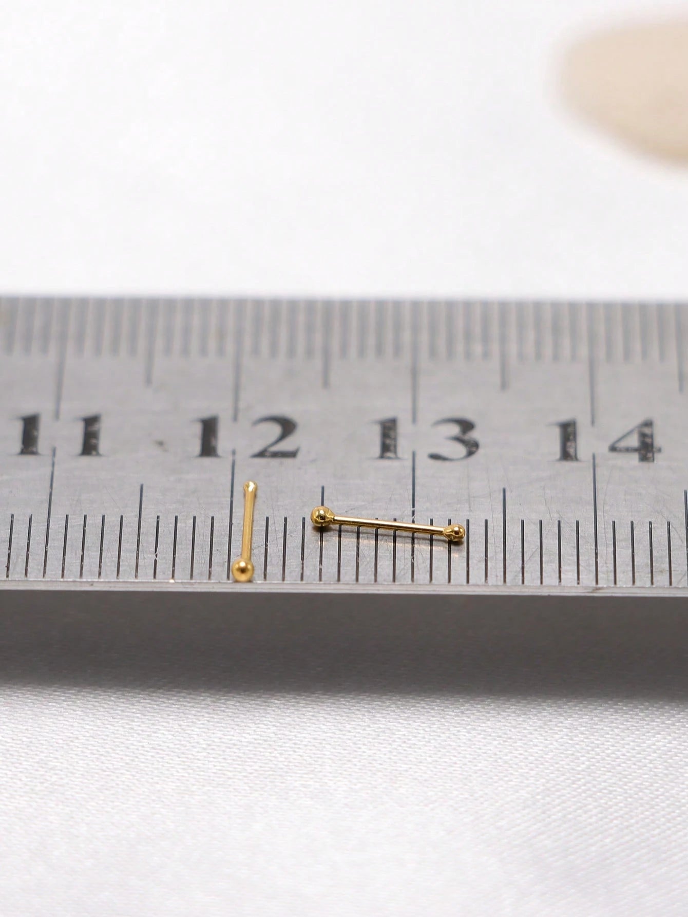 2pcs 925 Sterling Silver Gold Plated Nose Studs, 1.2mm Mini Nose Bone Studs, Small Ball Nose Bone Studs, 24G (0.5mm) Nose Studs- Consumables