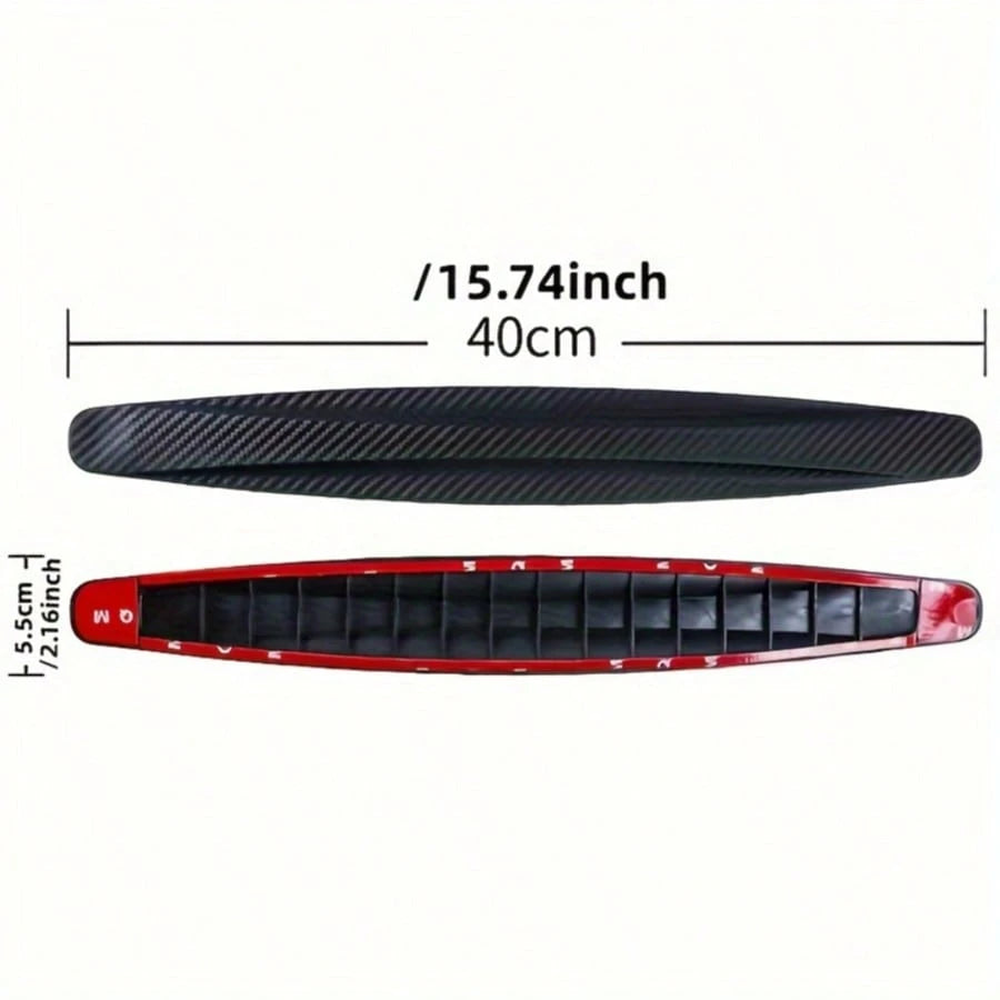 2pcs Car Bumper Guard Covers- Durable Plastic & Rubber Front And Rear Bumper Corner Protectors, Vehicle Scratch Protection| Carbon Fiber Appearance| Rubber Protection